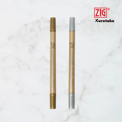 （2本セット）呉竹 ZIG カリグラフィーペン メタリックカラーズ ゴールド & シルバー _