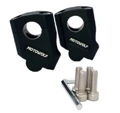 world Imp Motor バイク 用 22mm セットバックスペーサー キット CNC アルミ ハンドル クランプ セット バック キット 汎用 社外品 (ブラック（BK）) [ブラック（BK）]のサムネイル