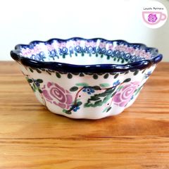 大きめな鉢　幅14.5cm　400ml　紫のバラ模様　ツェラミカミレナ　ポーリッシュポタリー　ポーランド食器　CeramikaMillena　オーブン/電子レンジ/食洗機対応