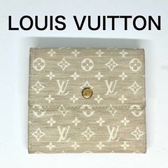 LOUIS VUITTON ルイヴィトン　ダミエ　白　2つ折り財布　ボタン
