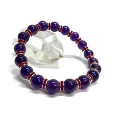 アメジスト パワーストーン ブレスレット 8mm 2月誕生石 RD メンズ・レディース 男性・女性  数珠 ◇