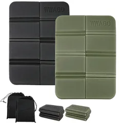 新品 サムコス サウナマット お尻マット 2個セット 防水 断熱 アウトドア ピクニックマット 軽量 コンパクト 折りたたみ 収納袋付き 携帯しやすい (黒+緑)