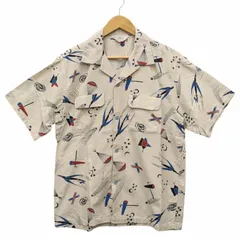 STAR OF HOLLYWOOD SH35819 OPEN SHIRTS SPACE TRAVEL スターオブハリウッド オープンカラーシャツ 開襟 ベージュ、ホワイト系 サイズ XL