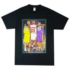 メンズ Tシャツ マイケル・ジョーダン コービー・ブライアント レブロン・ジェームス Ｔシャツ イラスト ラップT RAP TEE ブラック 黒 NBA バスケ レジェンド 男女兼用 シカゴブルズ 23 ラップT
