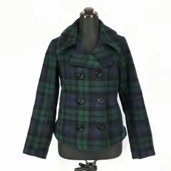USA製★FIDELIT/フィデリティ★ショート丈ウール/ピーコート【レディースS/緑系/チェック柄】アメリカ製/アイメックス◆BF877<sale>