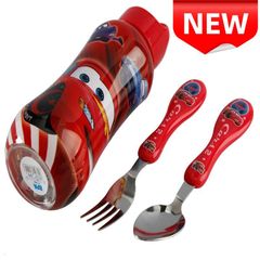 ✨新品✨カーズ 子供用食器セット 水筒300ml スプーン フォーク付き 3点セット マックイーン キッズ食器 給食 遠足 幼稚園 保育園 入園 入学祝い プレゼント 男の子 ギフト 贈り物