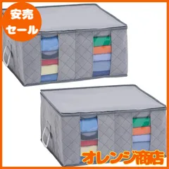 アストロ 持ち手付き 収納袋 衣類用 グレー 2枚組 不織布 仕切り付き 収納ケース 衣装ケース 収納ボックス ソフトケース 衣装ケース 折りたたみ 179-03