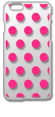 【新品未使用】iPhone6 Plus / 6s Plus アイフォン6sプラス クリア ハードケース ドット柄 水玉 (ピンク) スマホケース カバー cl-iphone6splus-dotsmall-01