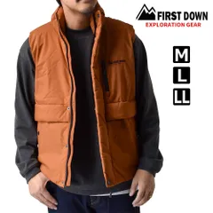 FIRST DOWN EX 《20オレンジ》 新品 未使用 ファーストダウン EX 中わたベスト 超防寒 アウトドア 裏地アルミ 【B4A】 ファッション
