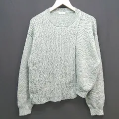 ◇ LOWRYS FARM ローリーズファーム 切り返し ケーブル クルーネック 起毛 長袖 ニット サイズF グリーン系 レディース E  【1305020010039】