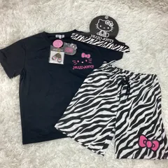 キティ　50周年　ゼブラ柄　ブラック　半袖　上下セットアップ　ハンガー付き　ドンキ限定