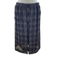 Leilian レリアン レディース ロングスカート チェック柄 ブラック系 13+ 大きなサイズ