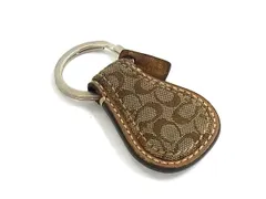 COACH コーチ ミニシグネチャー キャンバス キーホルダー キーリング チャーム ブラウン系 DJ8787