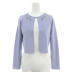 トッカ TOCCA CHIARA KNIT ニットジャケット クロップド ノーカラー ビジュー XS ラベンダー /DO ■OSのサムネイル