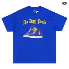 DEATH ROW RECORDS × THA DOGG POUND DPG SHOE Tシャツ【BLUE】 (デスロウレコード DPG ザドッグパウンド SNOOP DOGG スヌープドッグ DAZ KURUPT ロゴ 半袖 ショートスリーブ)