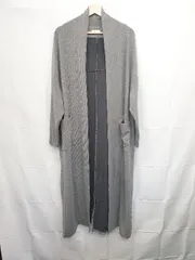 ◇ ⊆ HUG.U ハグユー ロング丈 ガウン 長袖 カーディガン サイズF グレー ブラック レディース E  【1506250007183】