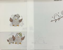 ☆値下げ☆送料無料☆クリアファイル　3枚組（シマエナガ・フクロウおんぶ・フクロウ博士）