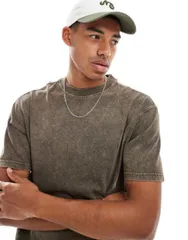 【送料無料】 アナザーインフルエンス メンズ Tシャツ トップス Another Influence acid wash oversized t-shirt in brown Washed Brown