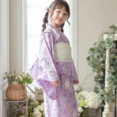 【小花柄猫ライラック】ワンピースにもなる浴衣　2WAYセパレート浴衣　キャサリンコテージ　TAK