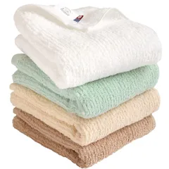 新品 今治タオル 認定 フェイスタオル hiorie(ヒオリエ) リバースタオル 4枚セット アソート4色01 日本製 速乾 吸水 今治ブランド 綿 コットン100％