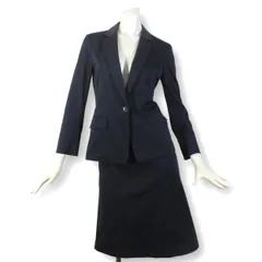 19【新品同様】アンタイトル スカートスーツ 上2 下1 濃紺 セットアップ ★未使用に近い★