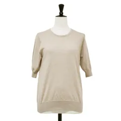 【新品】23区 ニジュウサンク ニット ベージュ サイズ:38(M) / サステナブルウール 半袖 ニット / クルーネック ハイゲージ / トップス セーター プルオーバー【レディース】