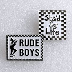 RUDE BOY ルードボーイ / Ska'd for Life ピンバッジ - SKA スカ / 2TONE 2トーン