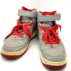 【現状渡し品】NIKE ナイキ 306352-061 AIR FORCE 1 MID GREY VARSITY RED エアフォース1 ミッド グレイ バーシティ レッド スニーカー シューズ 靴 【160-250720-km-06-izu】