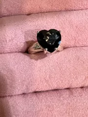 シルバーリング　ブラックハート