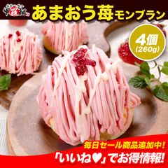 🍓福岡県産 あまおう苺 使用🍓 福岡 あまおう 苺 モンブラン 260g前後(65g前後×4個) イチゴ いちご ケーキ お菓子 おやつ 冷凍 お祝い 白あん ギフト 記念日 母の日 女子会 誕生日 贈り物 プレゼント