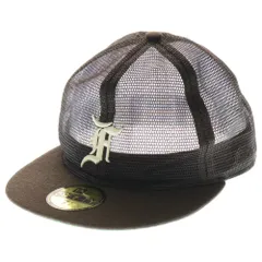 FEAR OF GOD ESSENTIALS (フィアオブゴッド エッセンシャルズ) ×New Era 59FIFTY MESH ×ニューエラ ロゴ刺しゅう メッシュキャップ 帽子 ブラウン