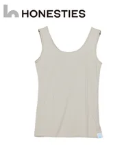 新品 未使用 HONESTIES オネスティーズ 裏表前後なし レディース やわふわコットン さらつやシルキー タンクトップ 517871【メール便】 さらつやシルキーグレー