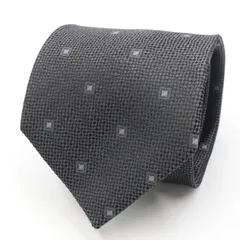 タケゾー ブランド ネクタイ シルク 小紋柄 総柄 メンズ グレー TAKEZO 【中古】