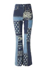HYSTERIC GLAMOUR ヒステリックグラマー 01251CP01 TYPE LOGO柄 リバーシブルスウェットパンツ MULTI 正規通販 レディース FREE MULTI