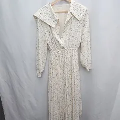 ◇ ⊂ FREE'S MART フリーズマート 総柄 長袖 ロング丈 ワンピース サイズFR アイボリー ブラック レディース E  【1505220000483】