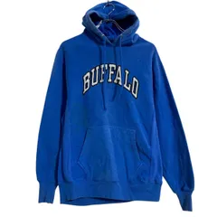 STEVE AND BARRY’S ロゴスウェット パーカー S ブルー プルオーバー 裏起毛 カンガルーポケット BUFFALO 古着卸 アメリカ仕入 a701-5357のサムネイル