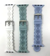 D295 コンパチブル Apple Watch バンド 3枚入　青/緑/白