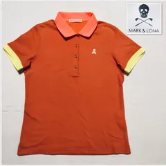 MARK＆LONAオレンジ　半袖ポロシャツ スカル刺繍 MARK＆LONAオレンジ 半袖ポロシャツ スカル刺繍 MARK＆LONA
