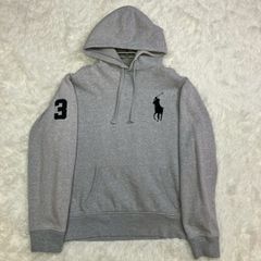 ポロラルフローレン スウェットパーカー ビックポニー 裏起毛 ポケット付き グレー Lサイズ ★お値段交渉を受け付けます。