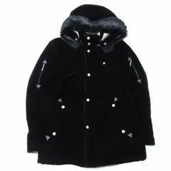 美品 バーバリーブラックレーベル BURBERRY BLACK LABEL ベロア ダウンジャケット フーディ ブルゾン 裏地 ノバチェック コート アウター M 黒 ブラック/2YBA11 メンズ