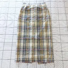 ◇ Θ relume レリューム JOURNAL STANDARD チェック柄 ロング タイト スカート サイズ36 イエロー系 マルチ レディース E  【1507230000187】