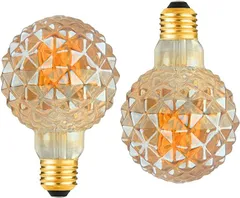 SUMKUMY LEDエジソン電球 E26 LED電球 60W形相当 6W 調光器対応 640lm 2200k電球色 広配光タイプ 2個入り( 電球色,  80x80x120mm)