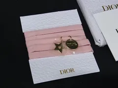 ■新品同様■ ChristianDior クリスチャンディオール ロゴ スター 星 リボン チョーカー アクセサリー チャーム ピンク系 DK6752