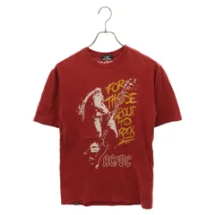 HYSTERIC GLAMOUR (ヒステリックグラマー) AC/DC エーシーディーシー 両面プリント クルーネック半袖Tシャツ レッドのサムネイル