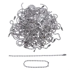 【特価セール】ボールチェーン コネクター付き シルバー 12cm (50pc)