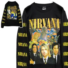 ⭐︎ ニルバーナ NIRVANA カートコバーン 赤ちゃん 黒 長袖 Tシャツ ロンT バンド ロングスリーブ デザイン 袖 両面 プリント 派手 奇抜 古着 ビンテージ ロック メタル ヒップホップ ラッパー アーティスト 7部袖  p20/のサムネイル
