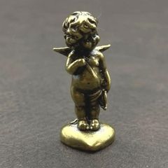 真鍮製 天使 エンジェル アンティーク調 置物 ミニチュア 幸運 金運