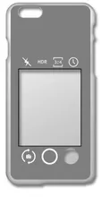 【新品未使用】iPhone6 Plus / 6s Plus アイフォン6sプラス クリア ハードケース (グレー) カメラアプリ風 フォトフレーム くすみカラー カバー スマホケース cl-iphone6plus-412