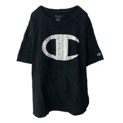 Champion 半袖 プリントTシャツ XL ブラック チャンピオン クルーネック ビッグロゴ スポーティー 古着卸 アメリカ仕入 a706-5815
