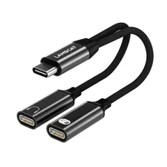 【新品未開封】 Google/iPad/iPad デジタル&アナログイヤホン分配器 Pro/Android/PC/15 DAC搭載 充電とイヤホンが同時 イヤホン変換ケーブル に対応 Type-C 快速充電 (C-C 変換アダプタ イヤホン ケーブル 黒) タ